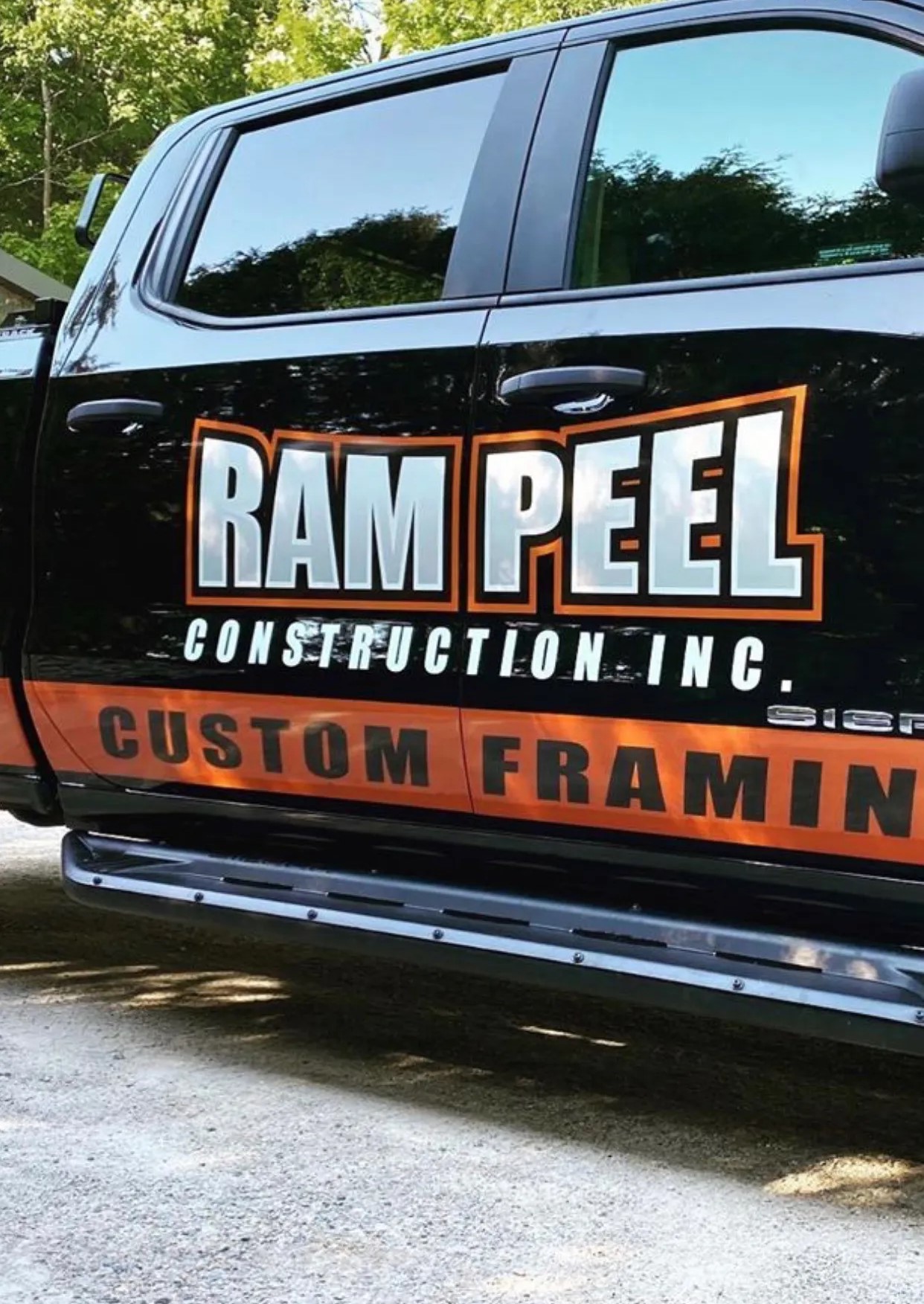 Ram Peel Construction truck on job site